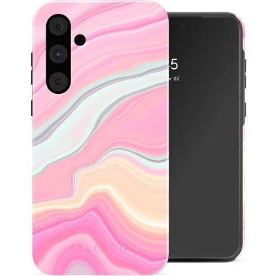 Afbeelding van Selencia Hoesje Geschikt voor Samsung Galaxy A55 Vivid Backcover Pastel Lipstick Marble
