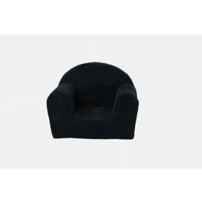 Afbeelding van FORTSLINE Mini fauteuil pour enfant à partir de 1 an 40 x 33 39 cm en velours côtelé Certifié Oeko Tex Plusieurs couleurs Noir