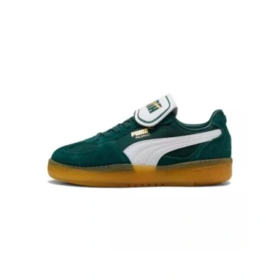 Afbeelding van Puma Palermo MODA Tongue Sneakers laag, Dames, Maat: 40, Dark myrtle/white Leer en textiel