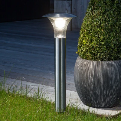 Afbeelding van Lindby Solar buitenverlichting 1licht roestvrij staal, kunststof H: 66 cm helder Inclusief lichtbron