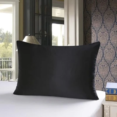 Afbeelding van townssilk Beide zijden 100% 19mm pure moerbei kussensloop voor haar en huid 40x70cm grootte kussenhoes met verborgen rits 600 draadtelling zwart