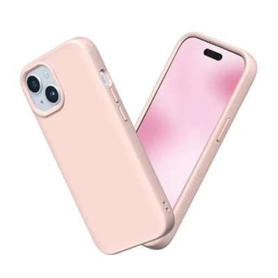 Afbeelding van RHINOSHIELD Hoesje compatibel met [iPhone 15 Plus] SolidSuit dunne hoes schokabsorberende technologie en premium matte afwerking poederroze