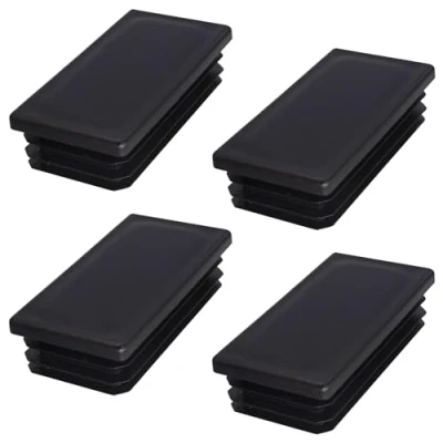 Afbeelding van SKIR&#039;CO 4 stuks rechthoekige kunststof doppen 40 x 80 mm zwart RAL 9005