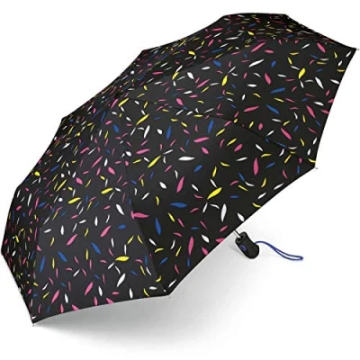Afbeelding van Esprit Easymatic Light Little Leaves Zakparaplu, zwart.