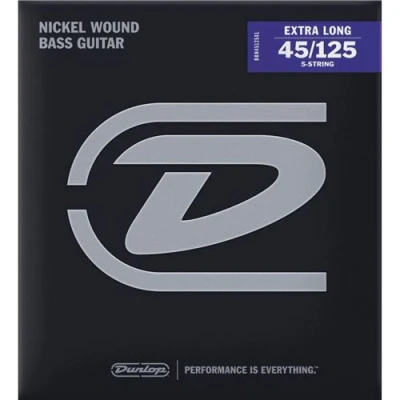 Image de Dunlop DBN45125XL Jeu de 5 cordes basse Extra Long Scale 45 125