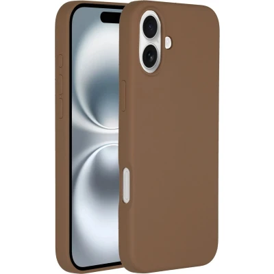Afbeelding van Accezz Hoesje Geschikt voor iPhone 16 Plus Siliconen Liquid Silicone Backcover MagSafe lichtbruin