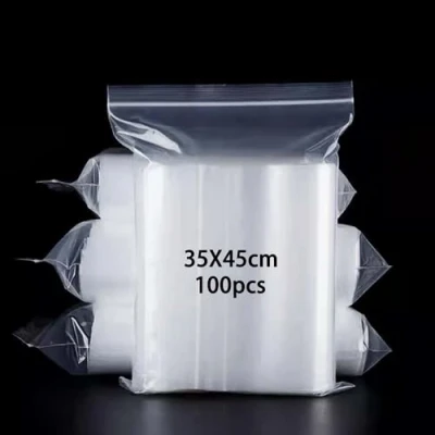 Afbeelding van newlng Hersluitbare doorzichtige plastic zakjes met ritssluiting voor sieraden, monsters, zaden, munten, 100 stuks, 35 x 45 cm