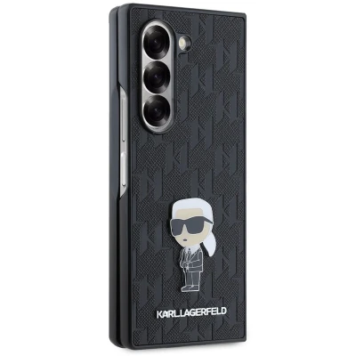 Afbeelding van Karl Lagerfeld KLHCZFD6SAPKINPKK Z Fold6 F956 zwart/zwart hardcase Saffiano Ikonik Pin