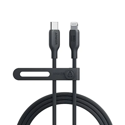 Afbeelding van Anker 541 USB C naar Lightning kabel (1,8 m, bio TPU) zwart