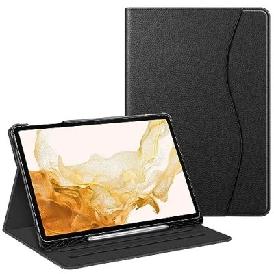 Afbeelding van Fintie Hoes voor Samsung Galaxy Tab S7 FE 2021/S7 Plus 2020 12.4 Inch, Multi Angle Folio Case Cover met S Pen Houder Document Slots en Auto Sleep/Wake Functie, (*Zwart)