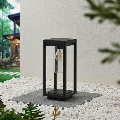 Afbeelding van Lindby Sokkellamp 1licht aluminium, kunststof H: 35 cm E27 donkergrijs