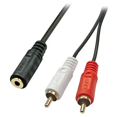Afbeelding van LINDY 35677 Kabel Cinch / Jackplug Audio Adapter [2x stekker 1x female 3,5 mm] Zwart