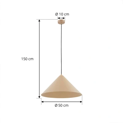 Afbeelding van Lindby hanglamp Clarine, beige, Ø 50 cm, metaal