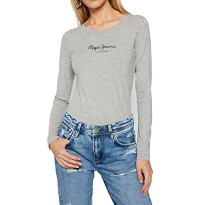 Afbeelding van Pepe Jeans New Virginia Ls N T shirt voor dames (1 stuk), Grijs (Grijs Marl)
