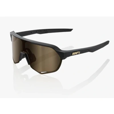 Afbeelding van Fietsbril 100% S2 Matte Black Soft Gold Mirror Lens