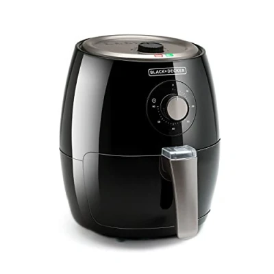 Afbeelding van BLACK+DECKER BXAF2500E Friteuse zonder olie, 1500 W, 99% vet, frituren, grillen, bakken en verwarmen, 2,5 l, timer 30 minuten, 80 200 C, antiaanbaklaag, zwart