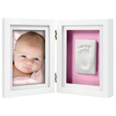 Image de Cadre de Bureau Empreinte Bébé Blanc