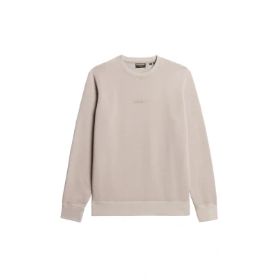 Afbeelding van Superdry Micro LOGO CREW Sweater, Heren, Maat: Small, Deep beige slub