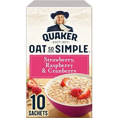 Afbeelding van Quaker Oat So Simple Strawberry &amp; Raspberry 10 verpakkingen van 339 g