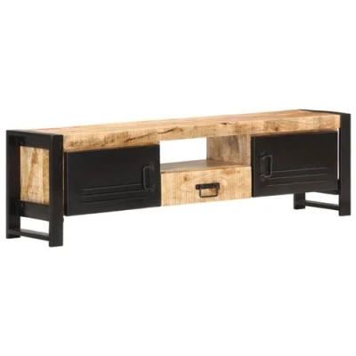 Afbeelding van vidaXL Tv meubel 140x30x40 cm ruw mangohout