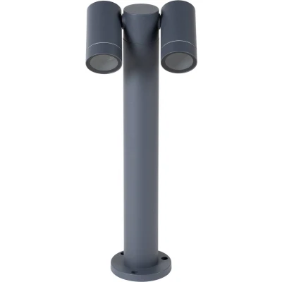 Afbeelding van PRIOS Sokkellamp 2lichts Aluminium, glas H: 45 cm GU10 donkergrijs