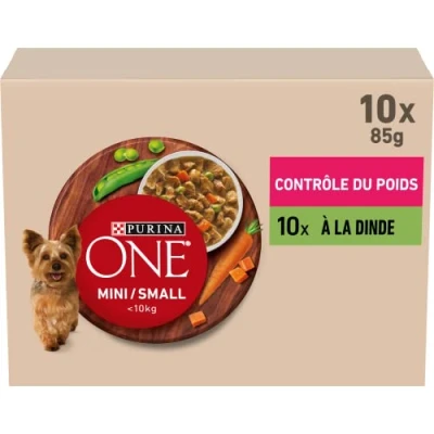 Afbeelding van 20x 85g PURINA ONE Mini Adult Weight Control Kalkoen hondenvoer nat