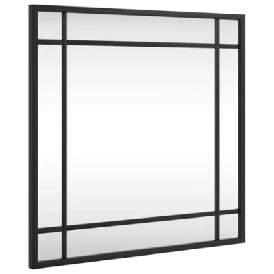 Afbeelding van Wandspiegel vierkant 40x40 cm ijzer zwart
