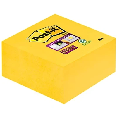 Afbeelding van Post it Super Sticky notes kubus, 350 vel, ft 76 x mm, neongeel memoblok