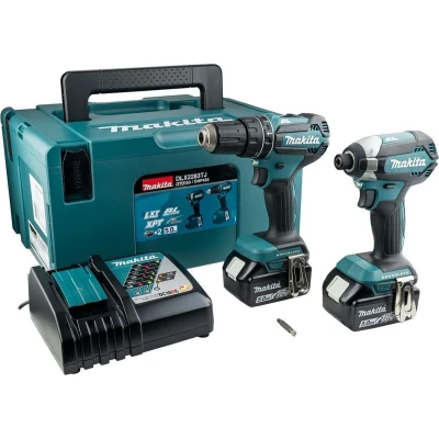 Afbeelding van Makita DLX2283TJ 18V Li Ion accu klopboor /schroefmachine (DHP485) &amp; Slagschroevendraaier (DTD153) combiset (2x 5,0Ah accu) in Mbox koolborstelloos