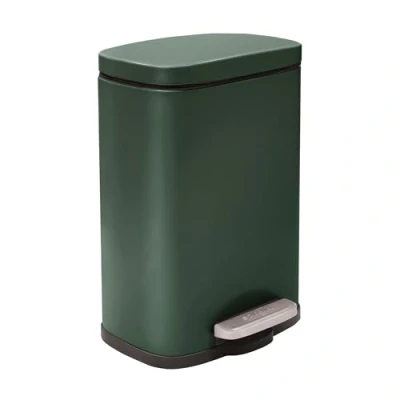 Afbeelding van Spirella Pedaalemmer Venice donkergroen 5 liter metaal L21 x H30 cm soft close toilet/badkamer