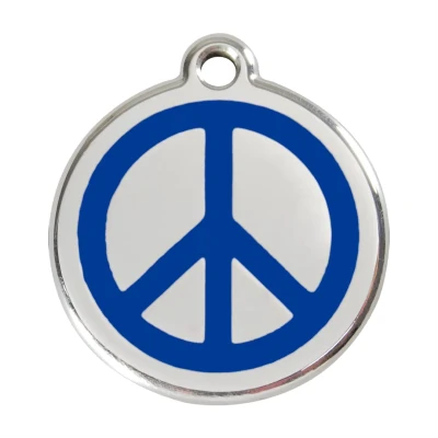 Afbeelding van Peace Navy roestvrijstalen hondenpenning large/groot dia. 3,8 cm RedDingo