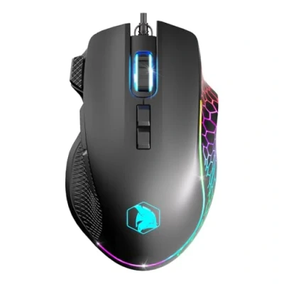 Afbeelding van EMPIRE GAMING 2025 Nieuw W905 bedrade gamingmuis 12800 DPI 1000Hz RGB achtergrondverlichting Ergonomisch PS4, PS5, Xbox One/Series, PC en Mac Inclusief software 8 programmeerbare