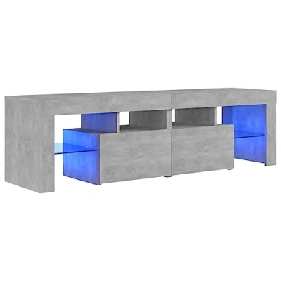 Image de vidaXL Meuble TV avec lumières LED Gris béton 140x36,5x40 cm804368