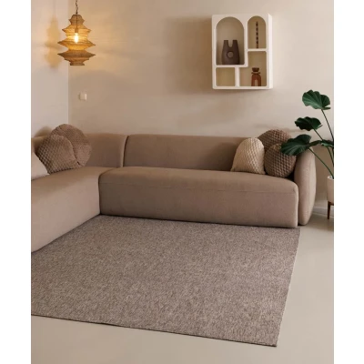 Afbeelding van Vierkant Vloerkleed Lush Taupe 160x160 Cm