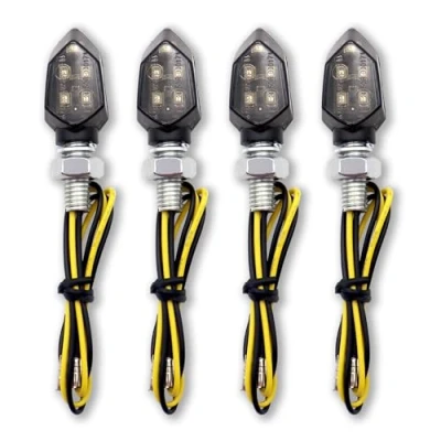 Afbeelding van DIYoung 4 x motorfiets led indicatoren, 12 V waterdichte mini motorlampen, E goedgekeurd voor motorfiets, pedaalauto&#039;s