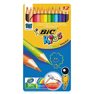 Afbeelding van BIC 8902871 kleurpotlood 12 stuk(s) Zwart, Blue, Bruin, Groen, Lichtblauw, Lichtgroen, Oranje, Perzik, Roze, Paars, Rood, Violet, Geel