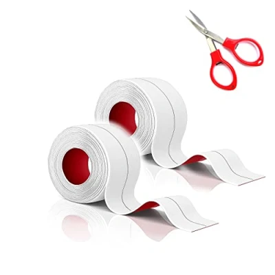 Afbeelding van TATUNER Siliconen afdichtingstape, voor badkamer, plint, zacht, zelfklevend, anti schimmel, keuken, bad en toilet (wit, 38 mm)