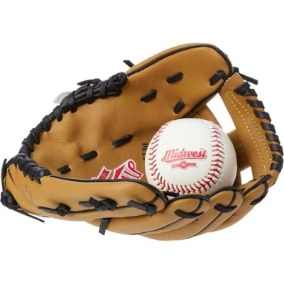 Afbeelding van Midwest Honkbalhandschoen Met Bal Linkerhand Junior 23 Cm Bruin