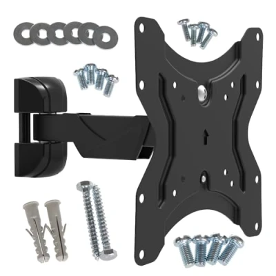 Image de Maclean MC 741 Support pour écran plat métal noir Taille d&#039;écran : 13&quot; 42&quot; montable sur mur