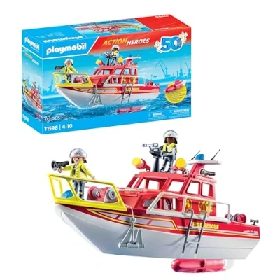 Image de Playmobil 71598 Bateau Sauvetage Pompiers