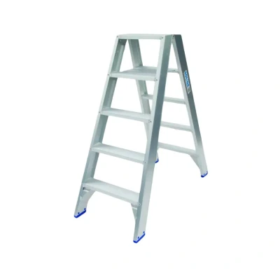 Afbeelding van Solide dubbele trapladder 2x5 treden