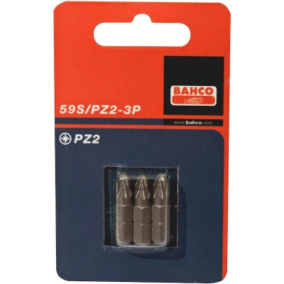 Afbeelding van BAHCO 59S/PZ3 3P schroefbit 1/4&quot; voor Pozidriv schroeven, PZ3 x 25 mm (3 st.)
