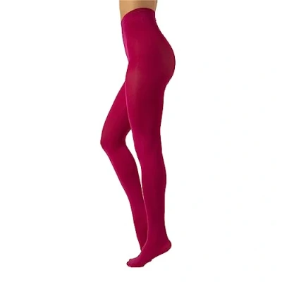 Afbeelding van Calzitaly Gekleurde microvezel panty M, L, XL 80 den gemaakt in Italië ondoorzichtig voor dames, Kersenroze