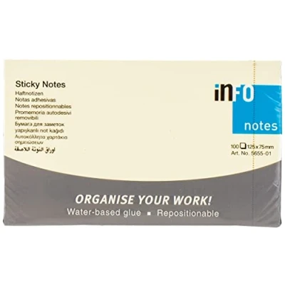 Afbeelding van Info Notes 125x75mm geel blok a 100 vel