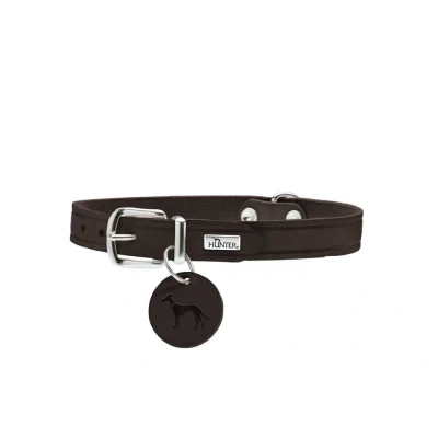 Afbeelding van HUNTER Aalborg Halsband 52 Zacht Rundleer 18 mm 37 43 cm donkerbruin 100%