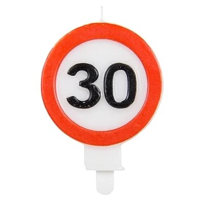 Afbeelding van Folat Kaars 30 Jaar Verkeersbord