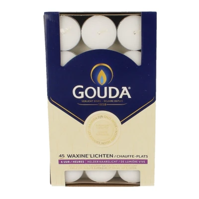 Afbeelding van Gouda Waxinelichten 6 Uur Wit Multi verpakking 6x45ST