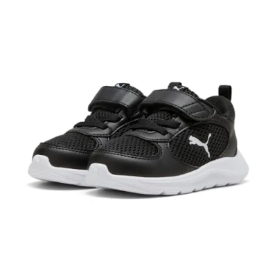 Afbeelding van Puma FUN Racer 2 Unisex Hardloopschoenen voor op de weg kinderen, Maat: 26, Black/white Imitatieleer/ textiel