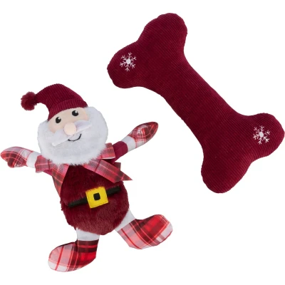 Afbeelding van Trixie Xmas Giftset Bot Met Kerstman Pluche / Stof
