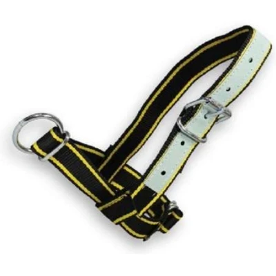 Afbeelding van Halster Koe Zwt Geel Show 40Mm.Met Leer